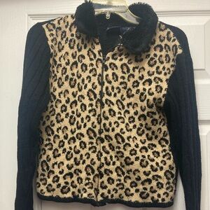 Elegant Lepoard Print Sweater Jacket ,  $7.00 used Girls Size 14-16,